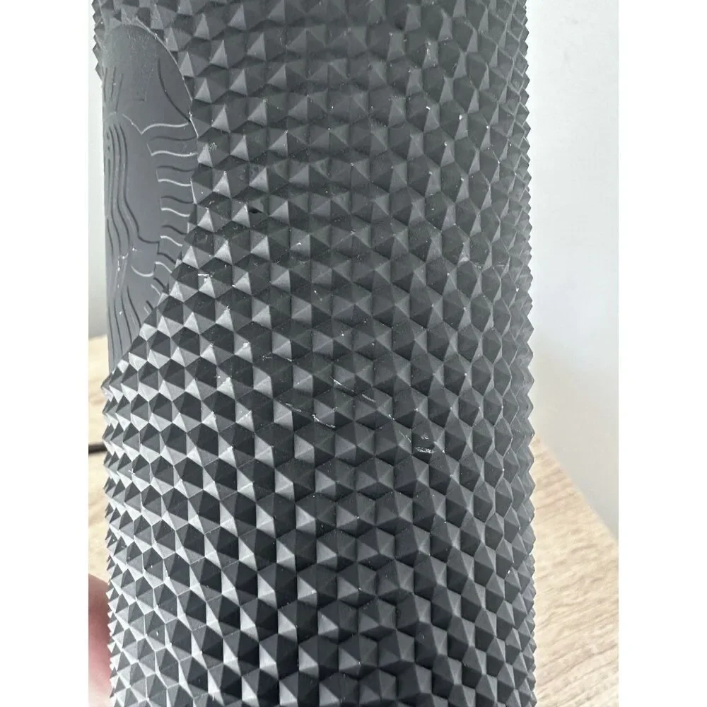 Starbucks 2021 Black Matte Studded Venti Tumbler Cold Cup 24oz Goth Drinkware